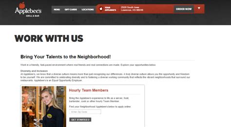 Applebees Career Application