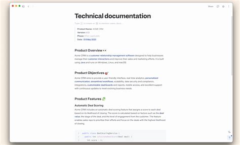 Application Documentation Template