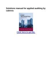 Applied Auditing By Cabrera Solution Manual