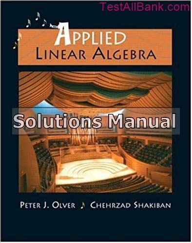 Applied Linear Algebra Olver Solutions Manual