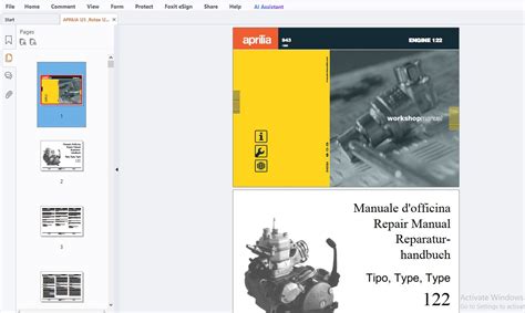 Aprilia 125 Rotax Engine 122 Service Repair Manual Multilanguage