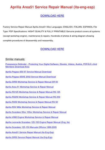 Aprilia Area51 Service Repair Manual Ita Eng Esp Pdf