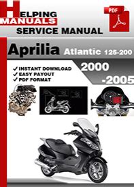 Aprilia Atlantic 125 200 2000 2005 Repair Service Manual Pdf