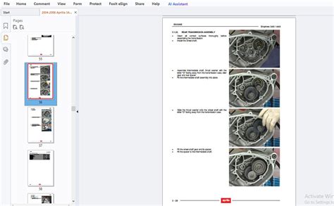 Aprilia Engines 3as 4as Years 2004 2006 Service Manual