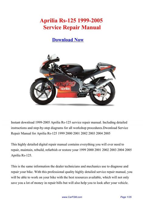 Aprilia Rs 125 Service Manual Free Download