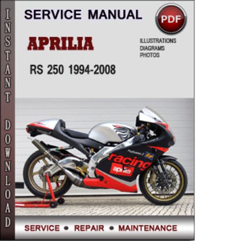 Aprilia Rs250 Rs 250 1994 2008 Repair Service Manual