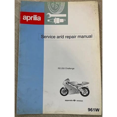 Aprilia Rs250 Rs 250 Service Repair Workshop Manual