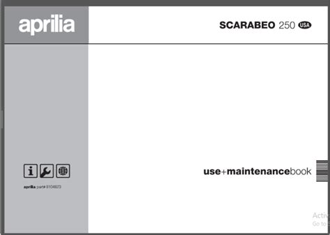 Aprilia Scarabeo 250 Pdf Service Repair Workshop Manual 2005