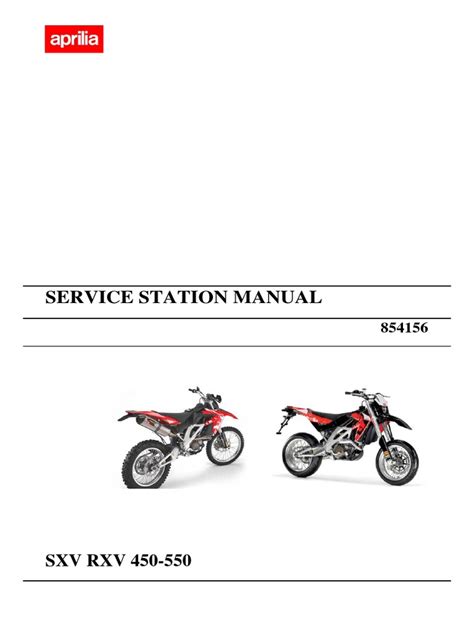 Aprilia Sxv Rxv 450 550 Service Repair Manual Download 2006 Onwards