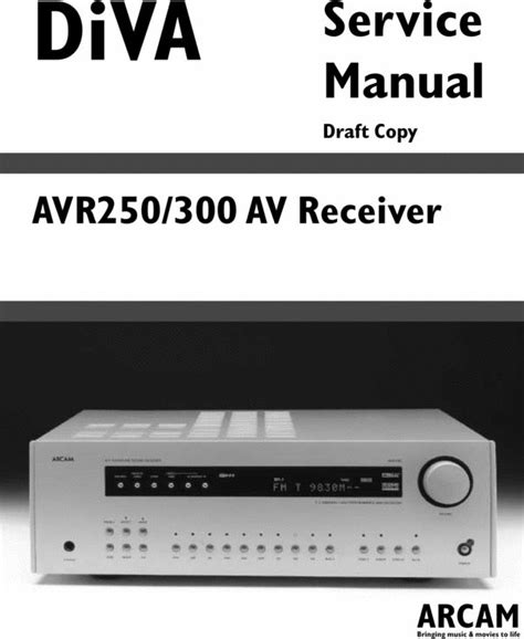 Arcam Diva Avr 300 Avr 250 Original Service Manual