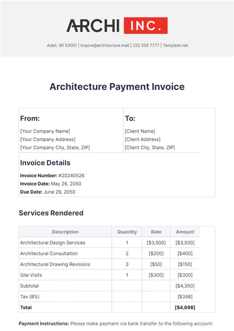 Architecture Invoice Template