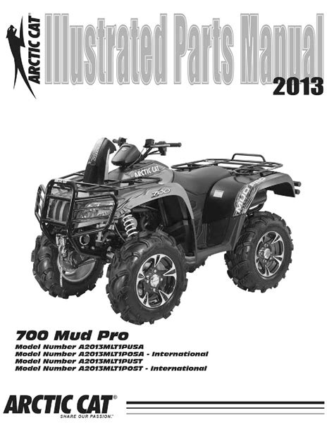 Arctic Cat 2013 Atv 500 700 1000 Mud Pro Ld Service Manual