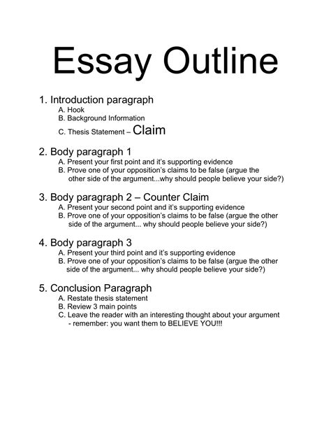 Argumentative Essay Template