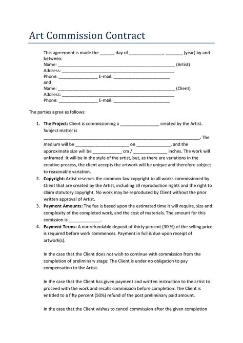 Art Contract Template