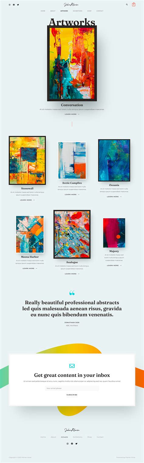 Artwork Website Templates