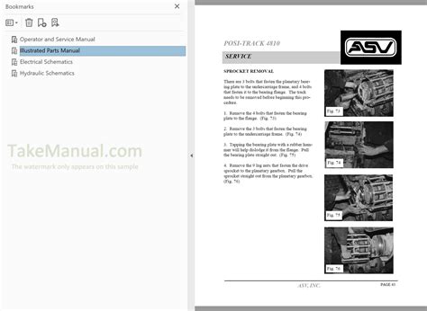 Asv 4810 Posi Track Loader Manual Set Operators Repair Service Parts Shop Manuals