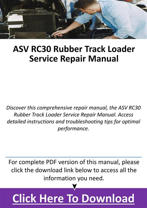 Asv Rc30 Rubber Track Loader Service Repair Manual Download