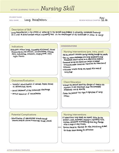 Ati Nursing Skill Template