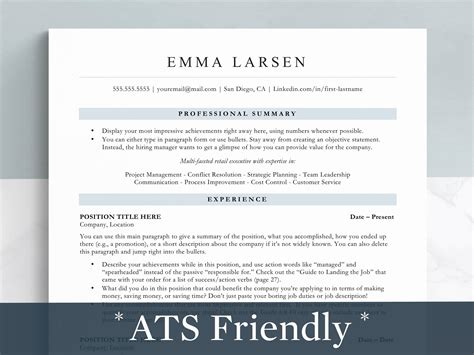 Ats Friendly Resume Template Google Docs