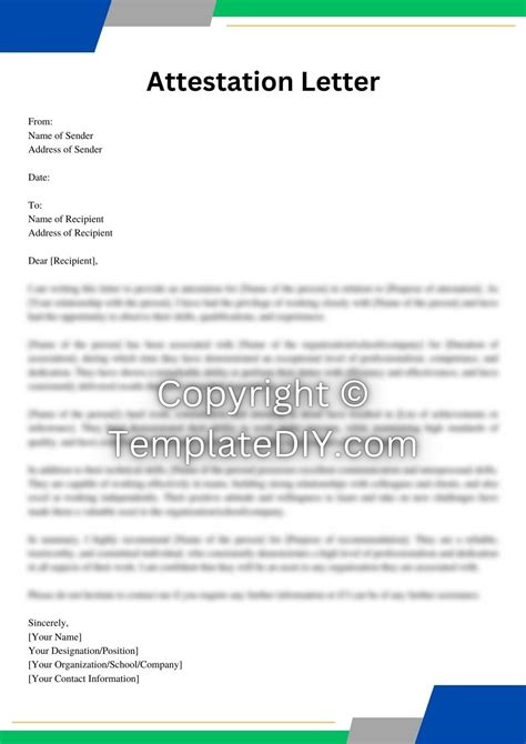 Attestation Letter Template