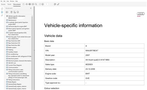 Audi A4 2007 Europe Service And Repair Manual