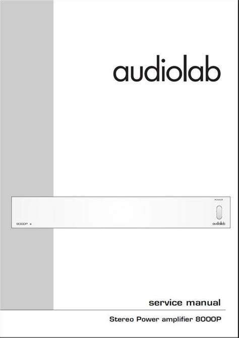 Audiolab 8000p Original Service Manual In Pdf