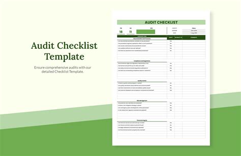 Audit Checklist Template Excel