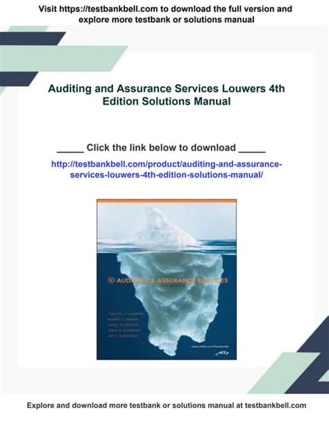 Auditing And Assurance Services Louwers Manual Solution