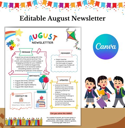 August Newsletter Template