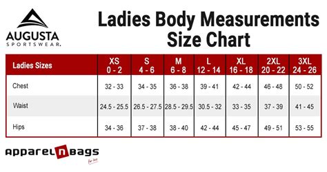 Augusta Sportswear Size Chart