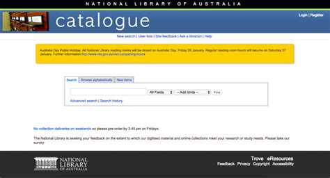 Australia National Library Catalogue