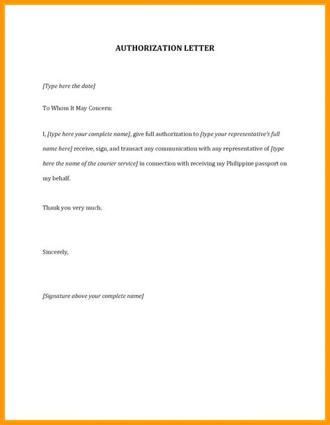 Authorization Letter Template