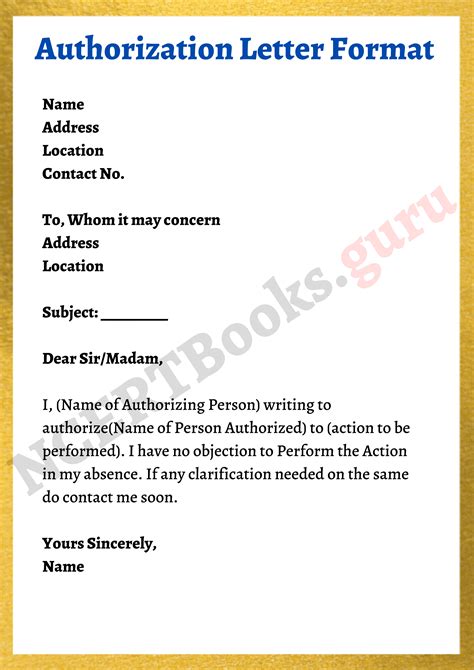 Authorization Template Letter