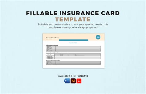 Auto Insurance Card Template