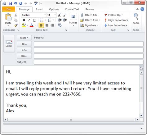 Automatic Reply Template On Leave