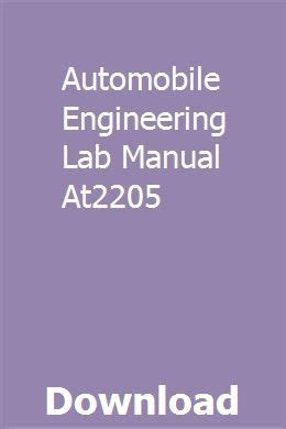 Automobile Engineering Lab Manual At2205