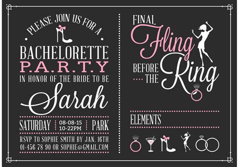 Bachelorette Party Invites Free Templates