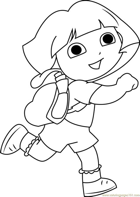 Back To School Dora Coloring Pages