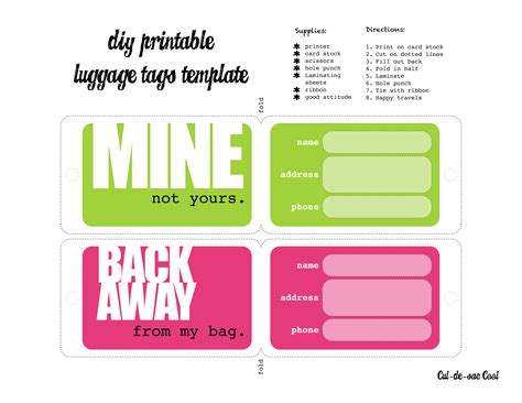 Bag Tag Template