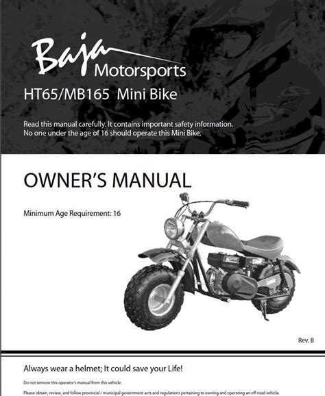 Baja Minibike Mb165 Ht65 Dn65 Engine Service Repair Manual