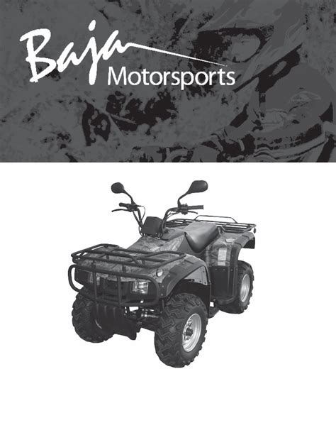 Baja Wilderness Wd250u Atv Service Repair Pdf Manual Download