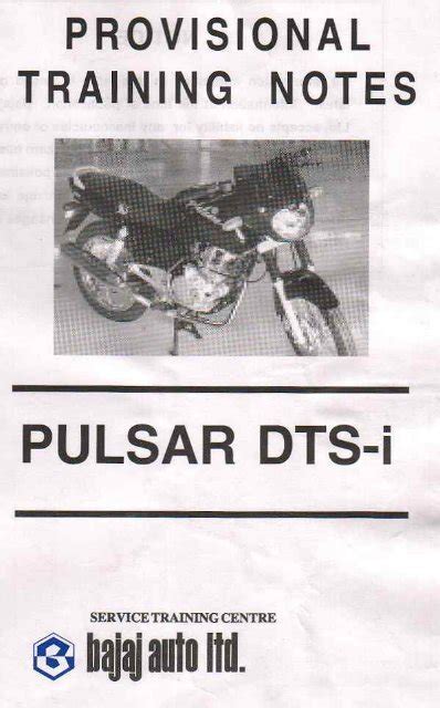 Bajaj Pulsar Dtsi Motorcycle Workshop Manual Repair Manual Service Manual Download