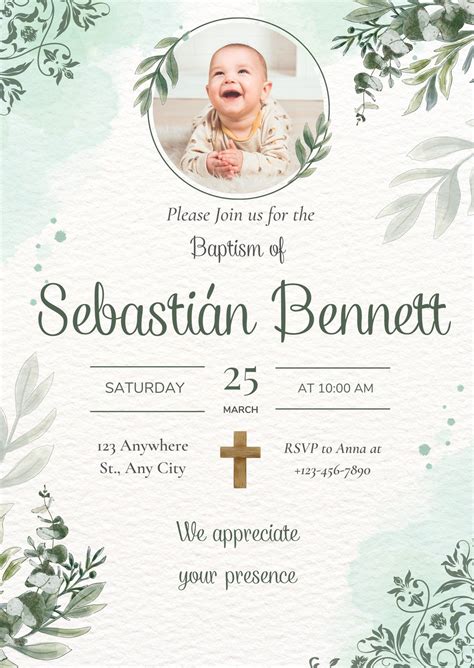 Baptism Card Template