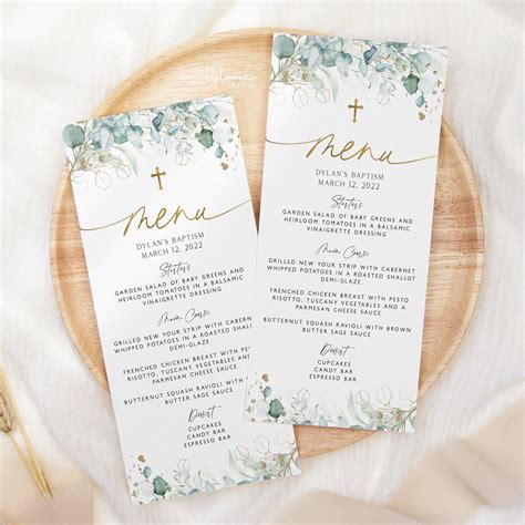 Baptism Menu Template