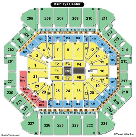 Barclay Center Seating Chart With Seat Numbers