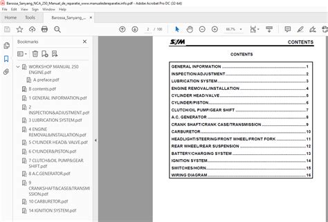 Barossa Sanyang Nca250 Workshop Service Manual