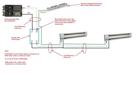 Baseboard Heat Thermostat Wiring Diagram For 240v