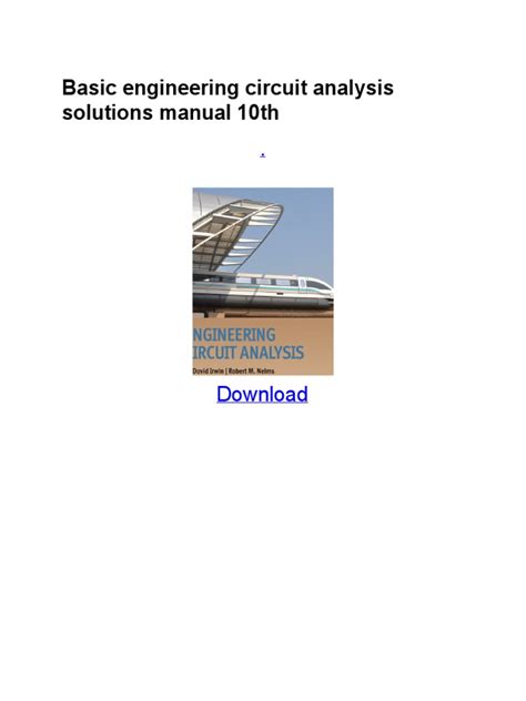 Basic Engineering Circuit Analysis Solutions Manual 10th Edition