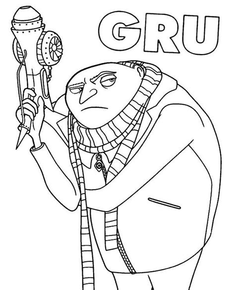 Basic Printable Gru Color Sheet Minion Pattern
