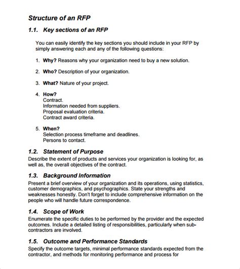 Basic Rfp Template